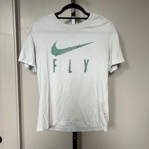 Nike Dri-FIT White “Fly” Graphic Tee – Loose Fit (Good Condition)